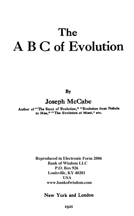 (image for) The ABC Of Evolution - Click Image to Close